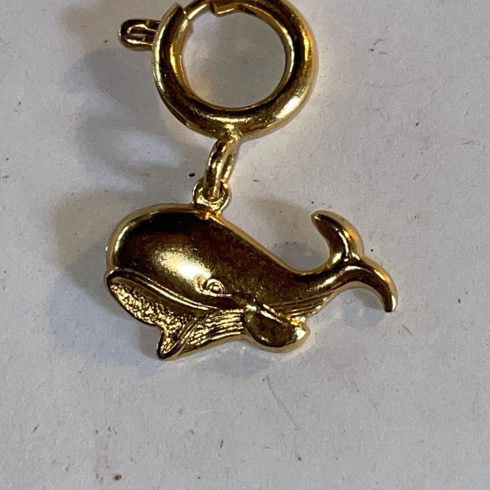Gold Whale Charm Pendant